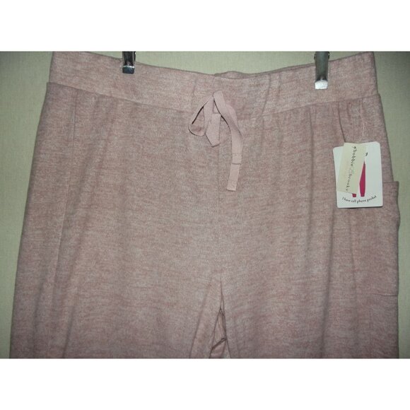 Bobbie Brooks Pants Womens 3X Jogger Pink heather High Rise cozy knit sweatpants - Picture 3 of 14
